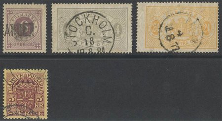 1872/1874, 4 valori di ottima qualità N.33a, Servizi N.2, N.8, N.31