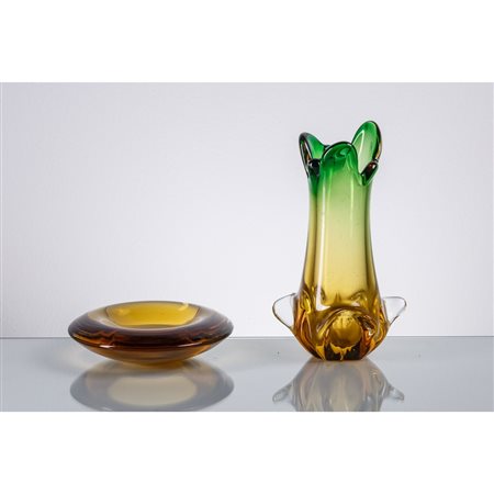 DE MAJO, Un vaso e una ciotola in vetro