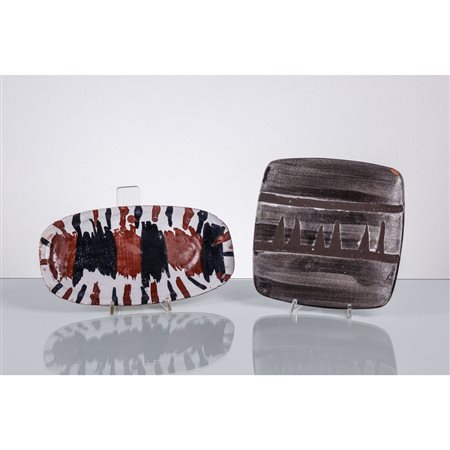 CERI E CERAMISTA ITALIANO, Due svuotatasche in ceramica