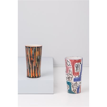 PRODUZIONE ITALIANA 1950 ca., Due portaombrelli in ceramica