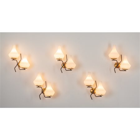 STILNOVO (Attr.le), Cinque lampade da parete