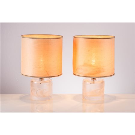 LALIQUE, Coppia di lampade da tavolo