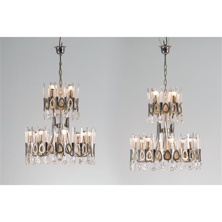 GAETANO SCIOLARI, Coppia di lampade a sospensione