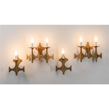 PROD. SCANDINAVA 1960 ca., Due coppie di lampade da parete