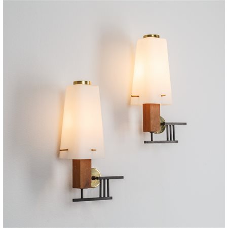 PRODUZIONE ITALIANA 1960 ca., Coppia di lampade da parete