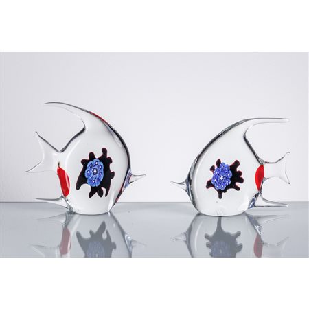 KRISTAI, Coppia di pesci in vetro