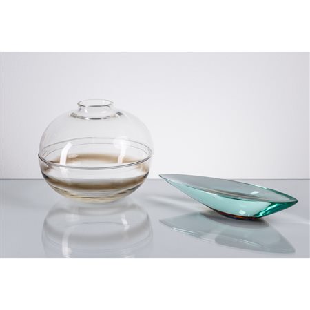 FONTANA ARTE (Attr.le) E GINO VISTOSI, Svuotatasche e vaso