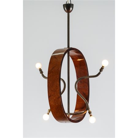 OSVALDO BORSANI,Lampada a sospensione quattro luci