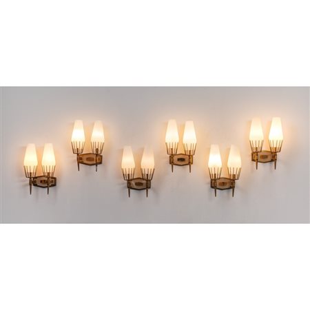 STILNOVO (Attr.le), Sei lampade da parete