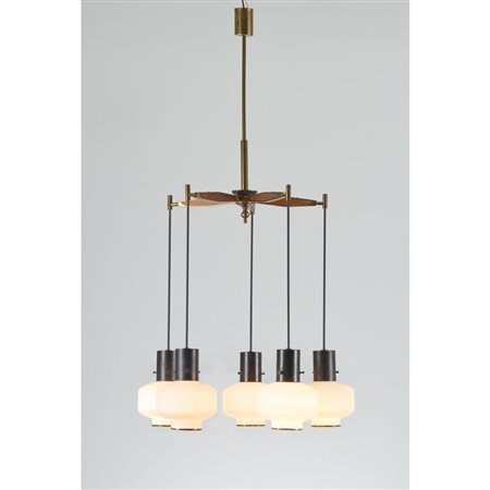 STILNOVO (Attr.le), Lampada a sospensione a cinque luci