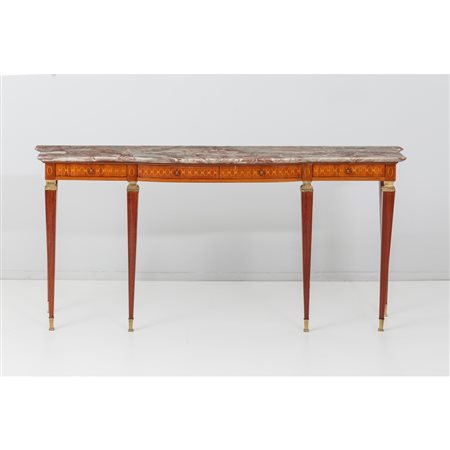 PAOLO BUFFA, Grande consolle in legno e piano in marmo