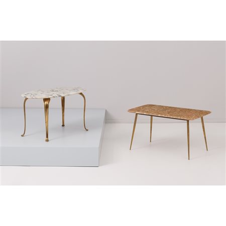 PRODUZIONE ITALIANA 1950 ca., Due tavoli bassi in ottone