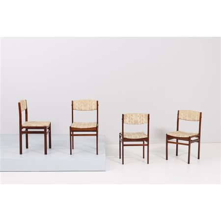 PRODUZIONE ITALIANA 1960 ca., Quattro sedie in legno