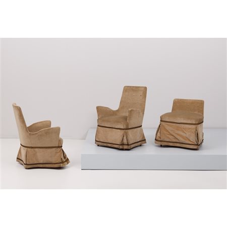 PRODUZIONE ITALIANA 1960 ca., Due poltrone e un pouf