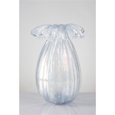 ERCOLE BAROVIER, Vaso costolato in vetro bullicante