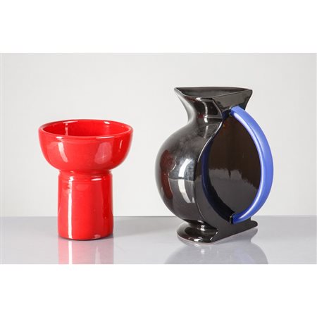 MARCO ZANINI E DE LUCCHI SOTTSASS (Attr.le), Brocca e Vaso