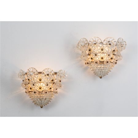 ERCOLE BAROVIER, Coppia di lampade da parete