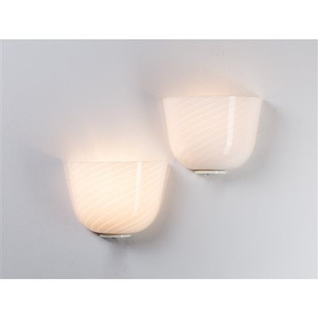 MAESTRI MURANESI, Coppia di lampade da parete