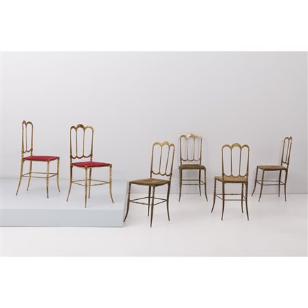 PRODUZIONE CHIAVARI 1950 ca., Sei sedie