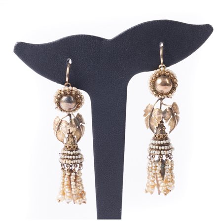 ORECCHINI in oro 9 KT con perline