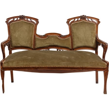 DIVANETTO a due posti in legno di noce