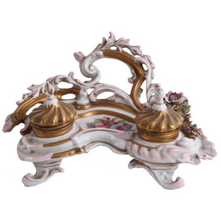 CALAMAIERA in porcellana decorata