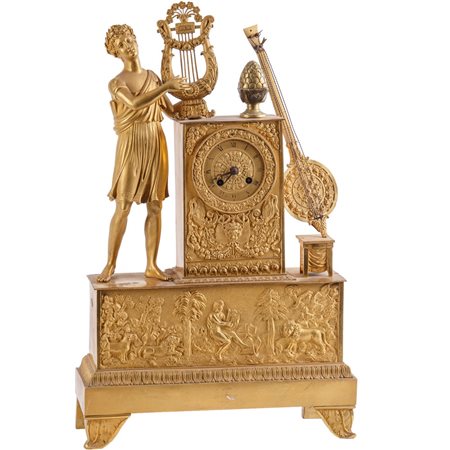 OROLOGIO Impero in bronzo "Allegoria della musica".