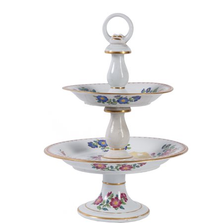 ALZATA a due ripiani in porcellana Ginori