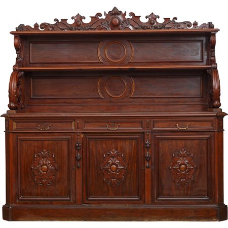 GRANDE PIATTAIA a tre ante in legno di mogano