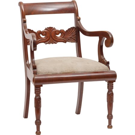POLTRONA DA STUDIO Vittoriana in legno di mogano