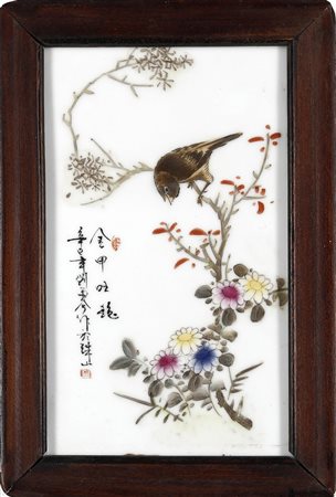  Arte Cinese - Placca in porcellana 
Cina, Periodo Repubblica .