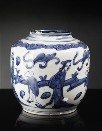  Arte Cinese - Giara in porcellana bianco blu
Cina, Periodo Transizione, XVII secolo .