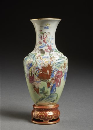 Arte Cinese - Vaso da muro in porcellana famiglia rosa 
Cina, XX secolo .