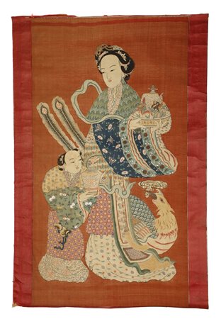  Arte Cinese - Donna con bambino 
Cina, Qing, sec. XVIII.