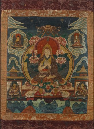  Arte Himalayana - Thangka raffigurante Tsongkapha
Tibet, XX secolo .