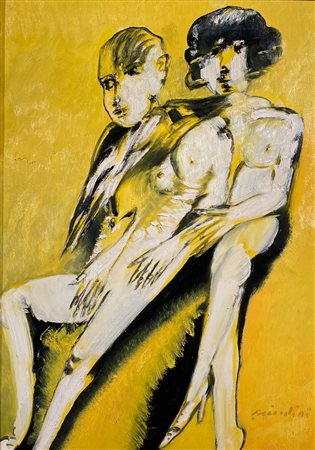 BRINDISI REMO Roma (Roma) 1918 Figure Olio su tela 70,00x50,00 Certificato di...