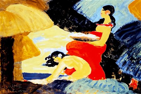 FIUME SALVATORE Comiso (Rg) 1915 Tahiti 1992 Serigrafia su ceramica (Marazzi...