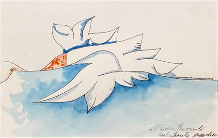 DOVA GIANNI Roma (roma) 1925 Composizione Acquarello su cartoncino...