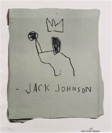 BASQUIAT JEAN MICHEL New York (Stati Uniti) 1960 Jack Johnson Off set su...