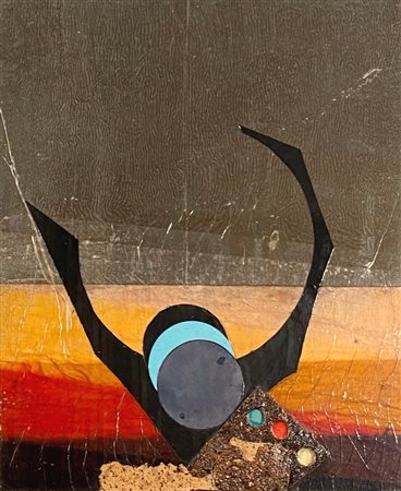 CRIPPA ROBERTO Monza (Mb) 1925 Moon Landscape 1971 Sughero su tavola...