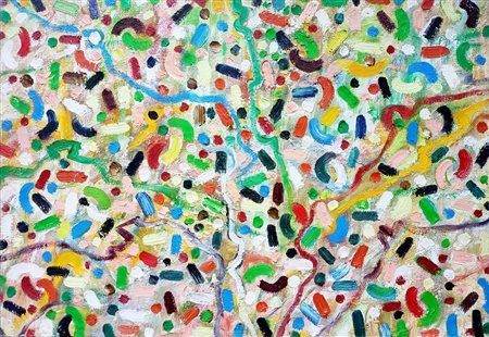 FABBRI AGENORE Quarrata (Ps) 1911 Giardini pubblici 1982 Olio su tela...