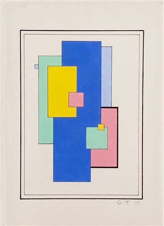 TAGLIABUE GIANNI Milano (Mi) 1933 Composizione 1975 Mista su carta applicata...