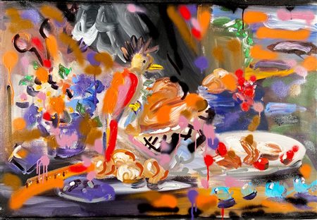 MAFFEZZONI MAURO Rovereto (Tn) 1960 Composizione con uccello 2013 Olio su...