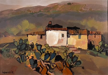 CONSOLI CARMELO Roma (Roma) 1940 Paesaggio 1970 Olio su tela 50,00x70,00...