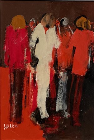 SACCARDI PAOLO Pavia (Pv) 1921 Senza titolo 1970 Olio su faesite 35,00x25,00...