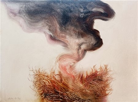 ORTELLI GOTTARDO Viggiù (Va) 1938 Senza titolo 1974 Olio su tela 30,00x40,00...