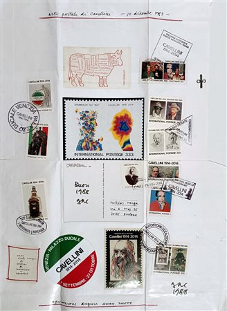 CAVELLINI GUGLIELMO ACHILLE Brescia (Bs) 1914 Arte postale 1987 Mista e...