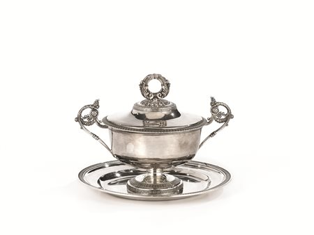 Tazza da puerpera con piatto, Torino, 1830 circa, facitore Giovan Battista...