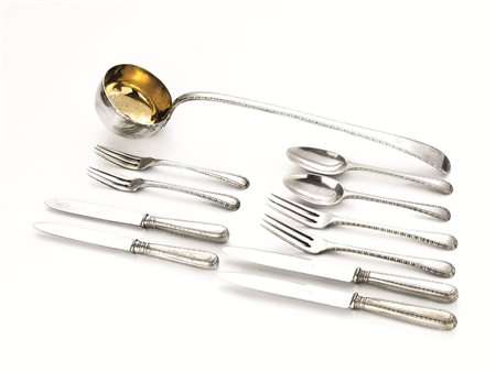 Servito di posate, in parte Venezia sec. XIX, in parte manifatture del sec....