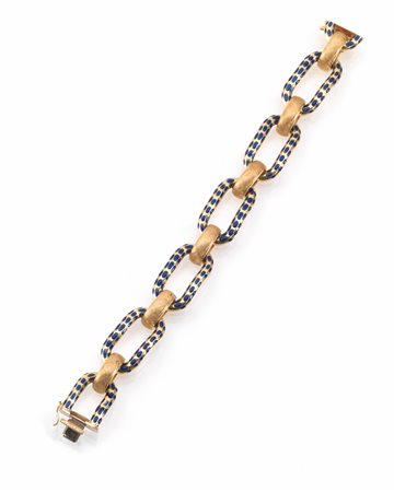 Bracciale, Unoaerre, anni '70, in oro giallo e smaltorealizzato ad una fila...